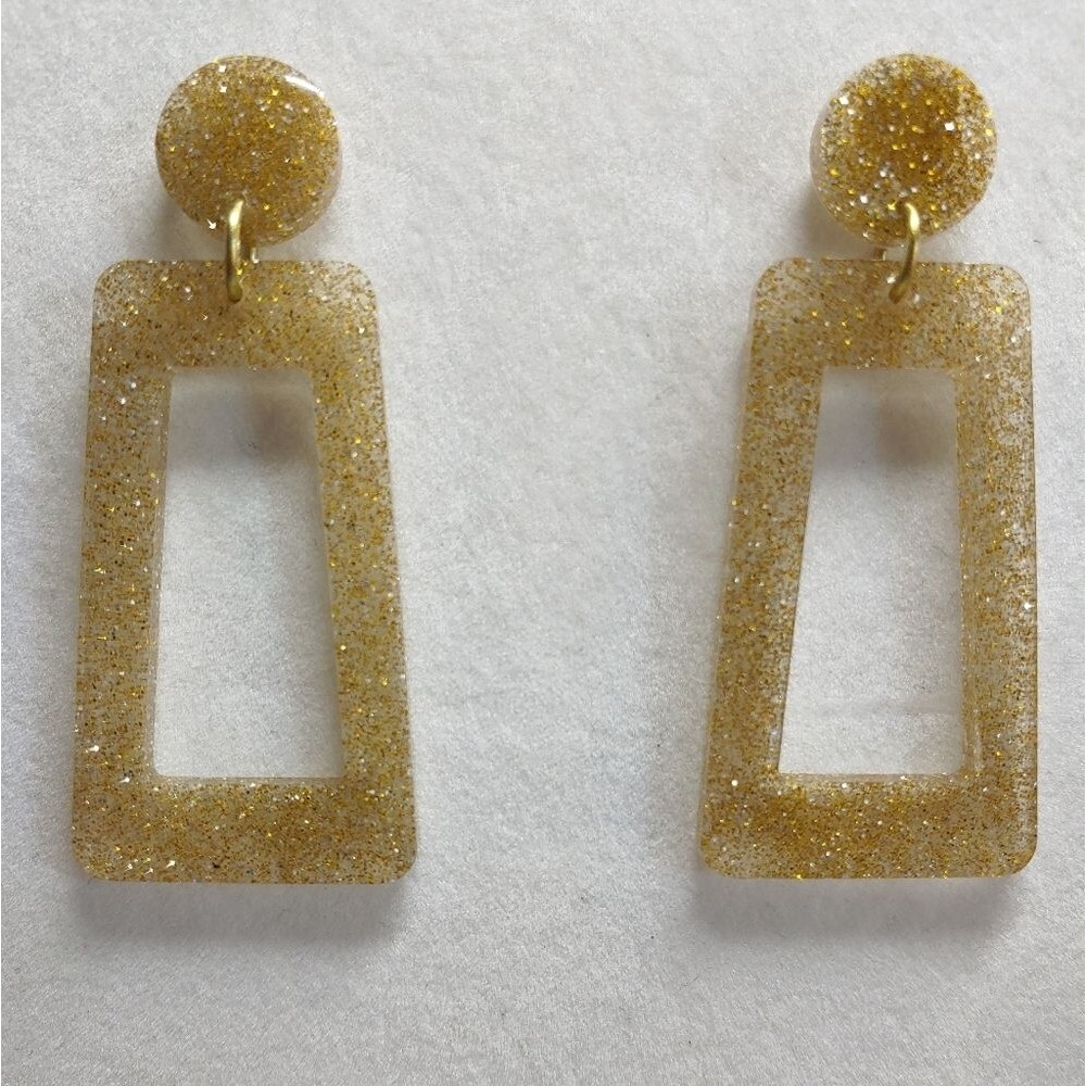 Earrings Gold & Silver Glitter Studs - Picture 1 of 3